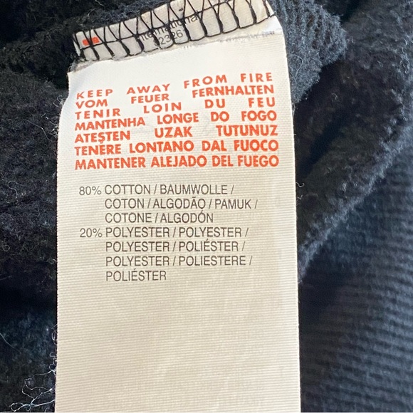 Puma Fleece Lined Embroidered Script Logo Black Kangaroo Pocket Hoodie Size M - Picture 6 of 9